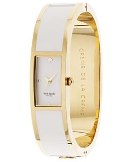 kate spade new york Watch, Womens Carousel White Enamel and Gold Tone