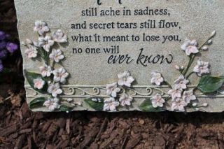 Flowered Garden Memorial Stone Cemetery Tribute Decor