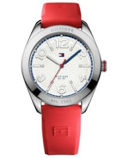 Tommy Hilfiger Watch, Womens Red Silicone Strap 40mm 1781258