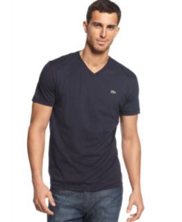 Lacoste T Shirt, Core Long Sleeve Jersey V Neck   Mens T Shirts   