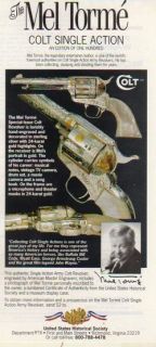 1992 Colt Mel Torme Single Action Army Revolver Ad