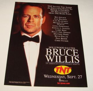 2000 TNT TV Ad Page Hollywood Salutes Bruce Willis