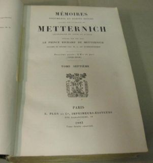 1883 Memoirs of Prince Richard de Metternich 1816 1848 Vol 7 French