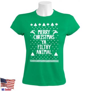 Merry Christmas Ya Filthy Animal Women T Shirt Angels Dirty Faces