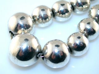 Vintage Mexican Graduated Bead Sterling Silver Bracelet