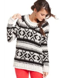 Free People Sweater, Long Sleeve Crew Neck Chunky Knit   Womens