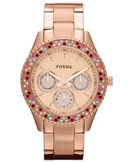 Fossil Watch, Womens Stella Rose Gold Tone Stainless Steel Bracelet