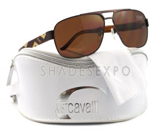 New Just Cavalli Sunglasses JC 268s Brown 48E JC268S Auth
