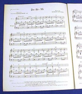 Sheet Music Do Re Mi. 12 in. by 9 in. Great condition, see picture