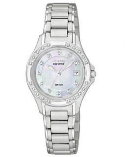 Citizen Watch, Womens Eco Drive Diamond Accent Stainless Steel