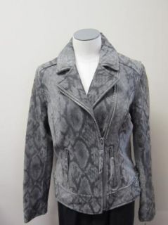 Michael Michael Kors Python Print Suede Leather Motorcycle Jacket $450