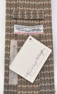 New Frank Lloyd Wright Taupe Khaki Guggenheim Silk Tie