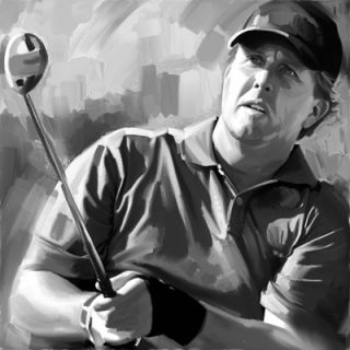 PHIL MICKELSON Golf pga poster painting CANVAS ART GICLEE PRINT (Large