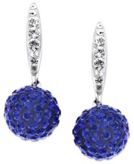 Kaleidoscope Sterling Silver Earrings, Blue Crystal Ball Drop Earrings