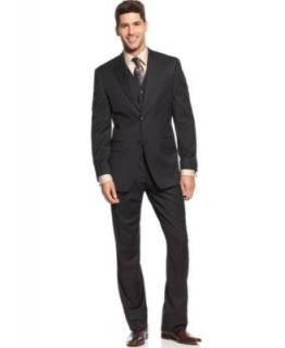Sean John Suit, Black Windowpane Vested   Mens Suits & Suit Separates