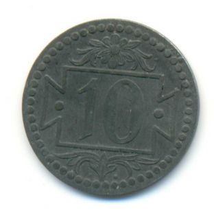 Poland Danzig Free City Zinc Token Coin 10 Pfennig 1920 XF Scarce