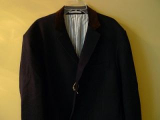 Gant by Michael Bastian FW 2011 Navy w Patch Wool Long Coat Jacket
