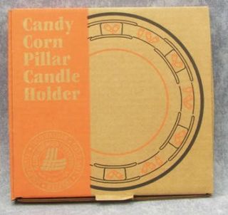 Longaberger Pottery Candy Corn Pillar Candle Holder