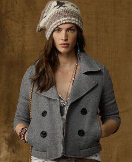 Denim & Supply Ralph Lauren Coat, Fleece Pea Coat   Womens Coats