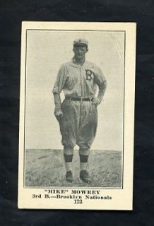 E135 1917 Collins McCarthy 123 Mike Mowrey Brooklyn Dodgers Excellent