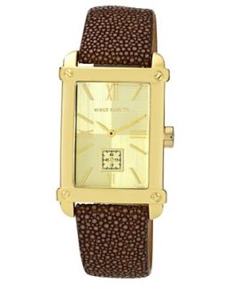 Vince Camuto Watch, Womens Brown Stingray Leather Strap 36x28mm VC