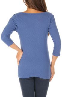 Michael Stars Slub Long Sleeve Drape Neck Shirt XS M Style 6193 $54