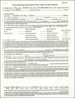 Bette Davis Contract Signed 11 21 1981