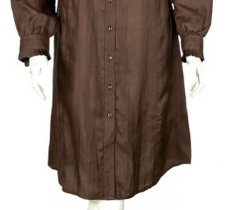 New $429 Day Birger Et Mikkelsen Ruffle Brown Silk Tunic Shirt Dress