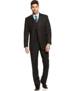 Sean John Suit, Black Stripe Vested   Mens Suits & Suit Separates