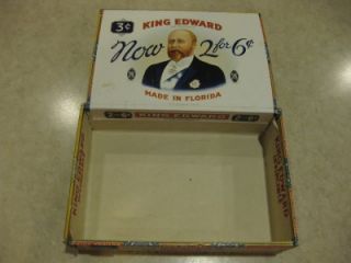 Edward Invincible Cigar Box Made Florida Mild Tobacco 2 for 6¢