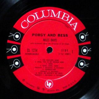 Miles Davis Porgy and Bess LP Columbia CL 1274 US 1958 Jazz 6 Eye DG