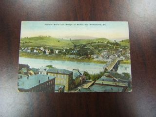 Postcard Mifflintown Mifflin PA Juniata River Bridge