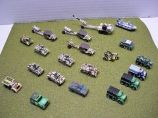 24 Piece Lot of Micro Machines Military Hummers, Cannon, and Support