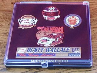 Rusty Wallace MILLER BEER ~ ELVIS PRESLEY NASCAR Hat Cap Pin Set in