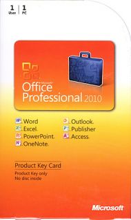 Microsoft Office Professional 2010 32 64 Bit Product Key Card Retail