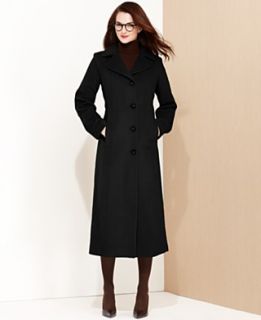 Anne Klein Coat, Wool Cashmere Blend Maxi