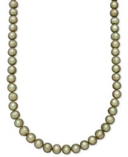 Pearl Necklace, 14k Gold Green Cultured Freshwater Pearl Strand