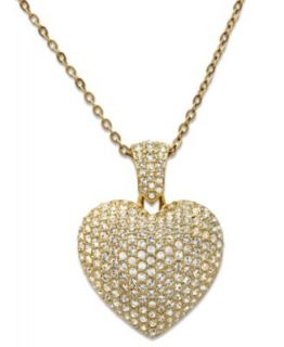 Swarovski Necklace, Crystal Pave Heart Locket Pendant  