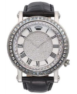 Juicy Couture Watch, Womens Queen Couture Black Embossed Leather