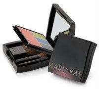 BLACK MARY KAY COMPACT MINI   FILLED WITH YOUR COLORS 3 eye shadows