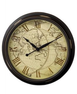 Infinity Instruments Distressed Map Wall Clock, 24
