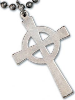 Military Issue Irish Celtic Cross Necklace Pendant Stainless Steel