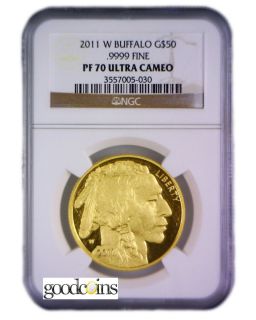 2011 w $50 1 oz American Gold Buffalo NGC PF70 Ultra Cameo