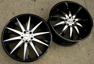 Helo 851 22 Black Rims Wheels Nissan 350Z Staggered 22 x 8 5 10 5H 40