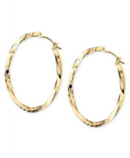 10k Gold Earrings, Engraved Hoop   Earrings   Jewelry & Watches   