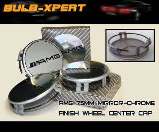 4X Mercedes Benz Chrome Mirror AMG Wheel Center Caps