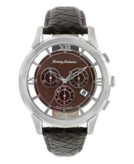 Tommy Bahama Watch, Mens Swiss Chronograph Dark Brown Woven Leather