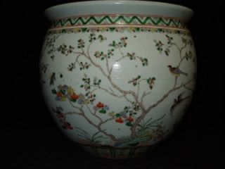 Chinese Famille Verte Fishpot Qing Period