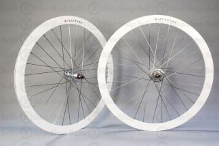 Velocity B43 Track Wheels White Silver Fixed Gear