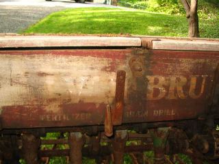 John Deere 6 foot wooden grain drill with wood wheels Antique Vintage